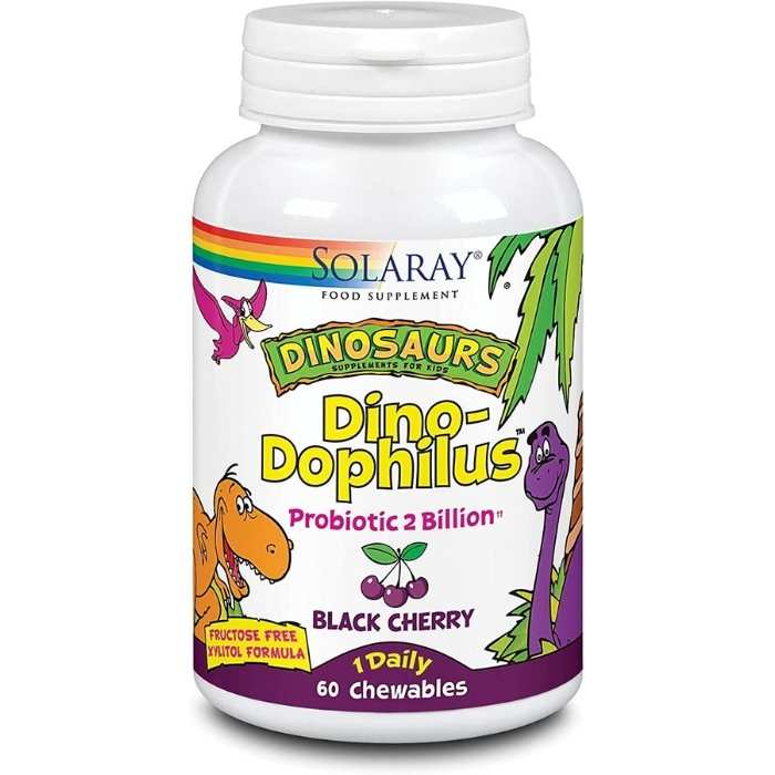 Solaray - Dino-Dophilus 2 Billion Probiotics for Children, 60 Capsules