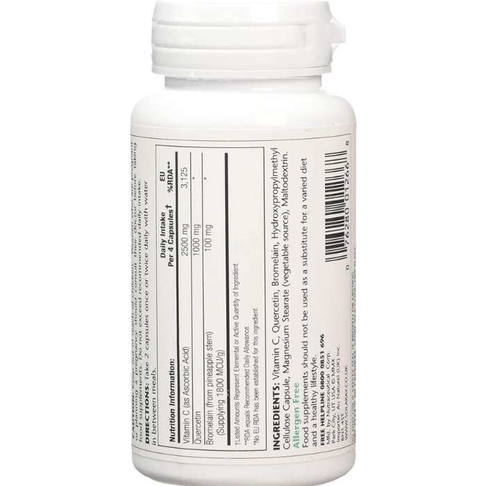Solaray - Quercetin Bromelain Vitamin C (QBC Plex), 60 Capsules - back