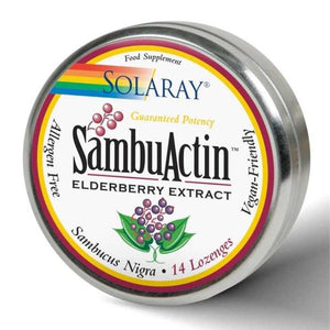 Solaray - SambuActin Elderberry Extract Lozengers Tin, 14 Lozengers