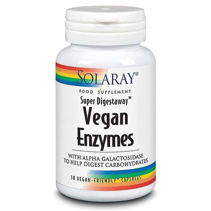 Solaray - Super Digestaway Vegan Enzymes, 30 Capsules