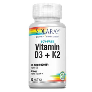 Solaray - Vitamin D-3 & K-2, 60 Capsules