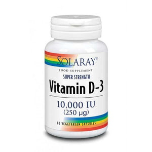 Solaray - Vitamin D3 Super Strength 10,000iu, 60 Capsules