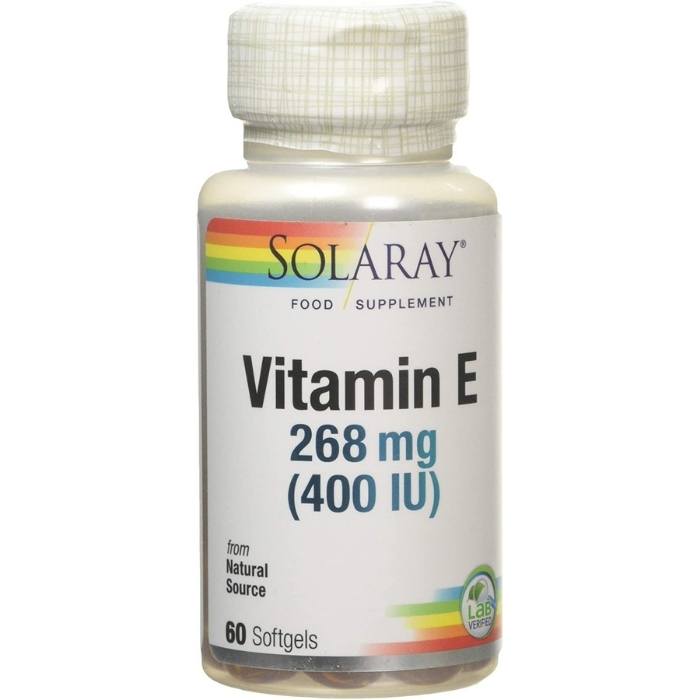 Solaray - Vitamin E 268mg, 60 Capsules - front