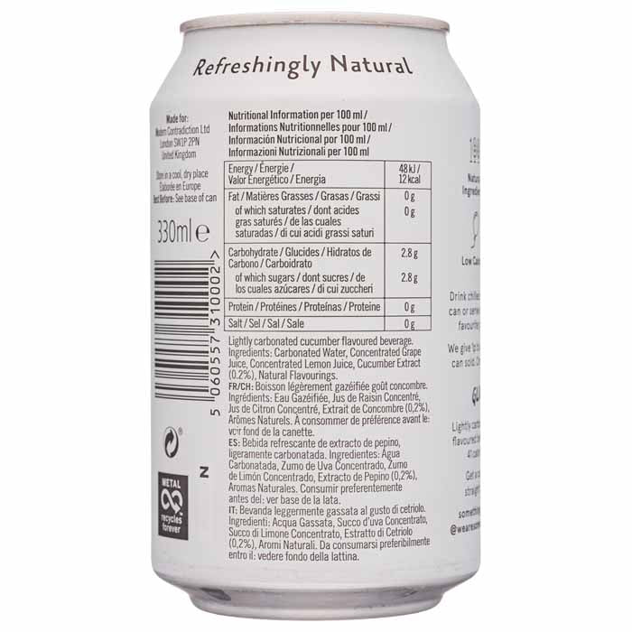 Something And Nothing - Seltzer Drinks Cucumber, 330ml - back