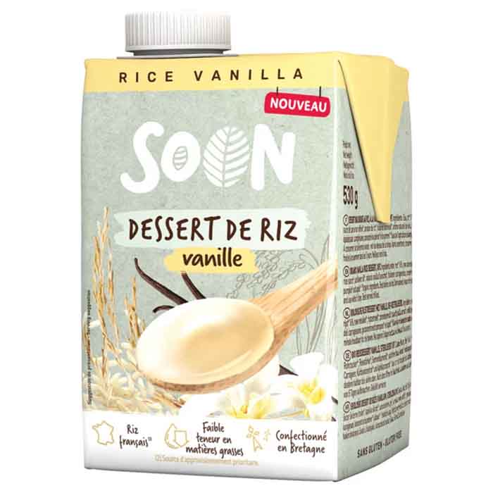Soon - Organic Vanilla Rice Custard Dessert, 530g Pack of 8 