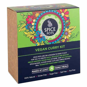Spice Pots - Vegan Curry Night Kit (4 Powders & 8 Recipes), 160g