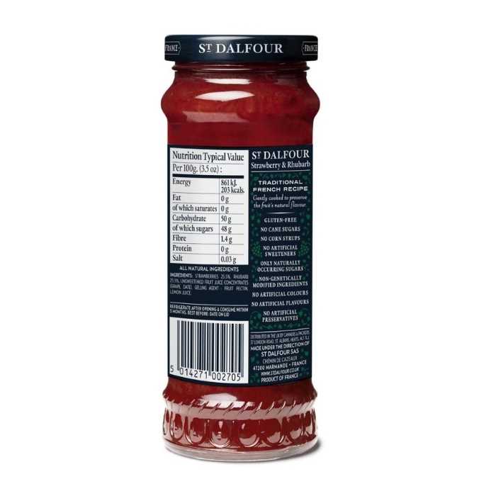 St Dalfour - Fruit Spreads Strawberry & Rhubarb back