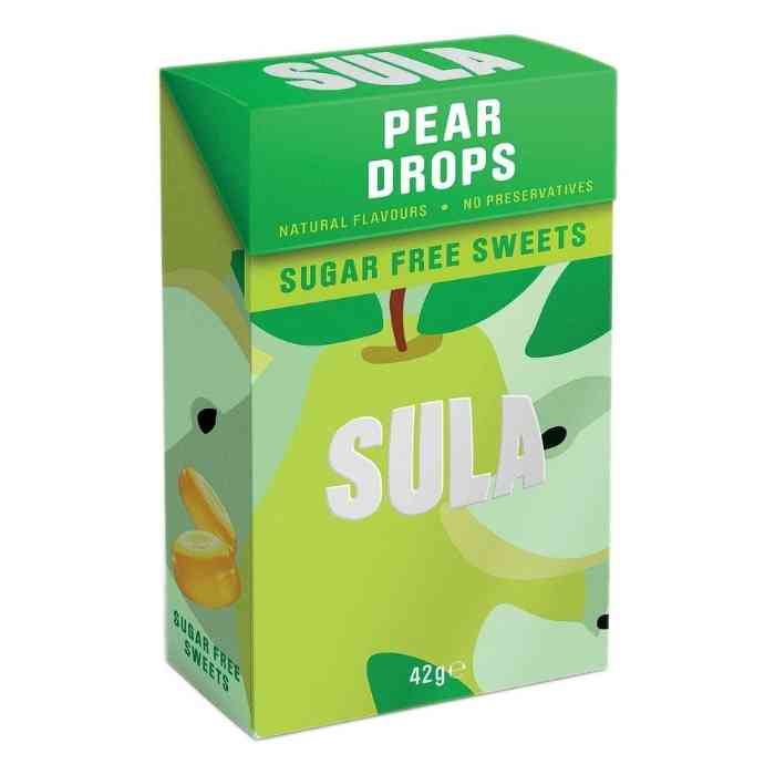 Sula - Sugar Free Pear Drops Sweets, 42g - Front