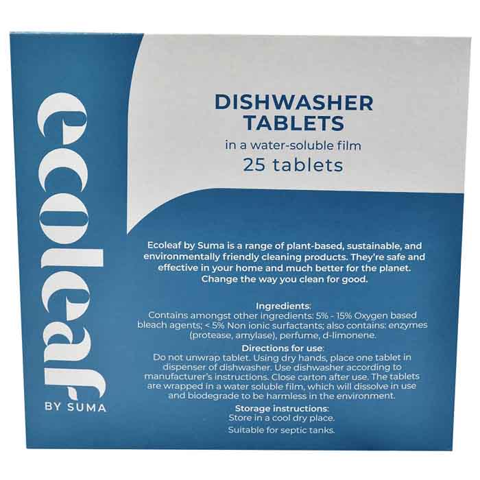Suma - Ecoleaf Dishwasher Tablets, 25 Tabs - back
