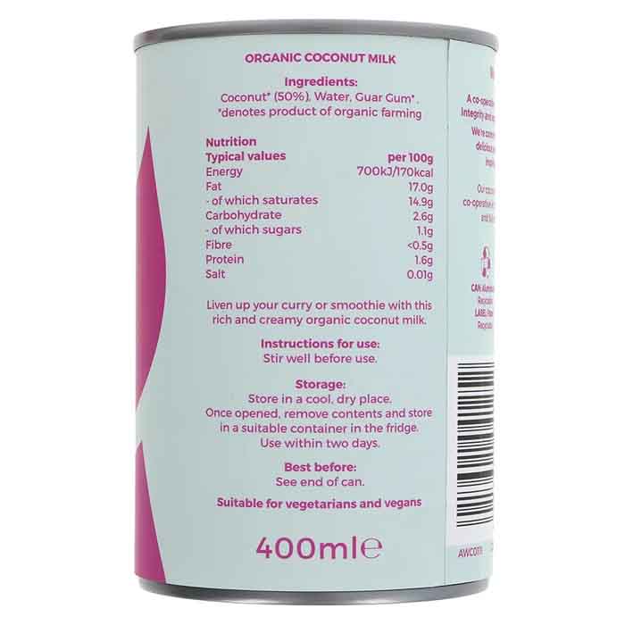 Suma - Organic Coconut Milk, 400ml - back