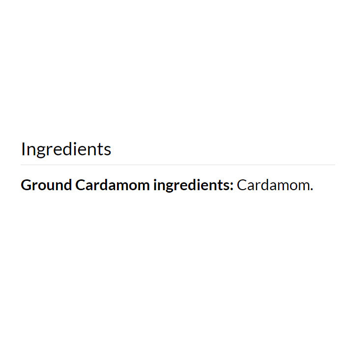 Suma Wholefoods - Ground Cardamom, 10g - back