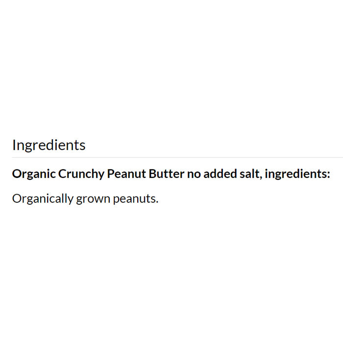 Suma Wholefoods - Organic Crunchy Peanut Butter - No Salt, 340g - back