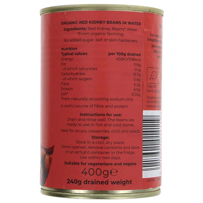 Suma Wholefoods - Organic Red Kidney Beans, 400g - back