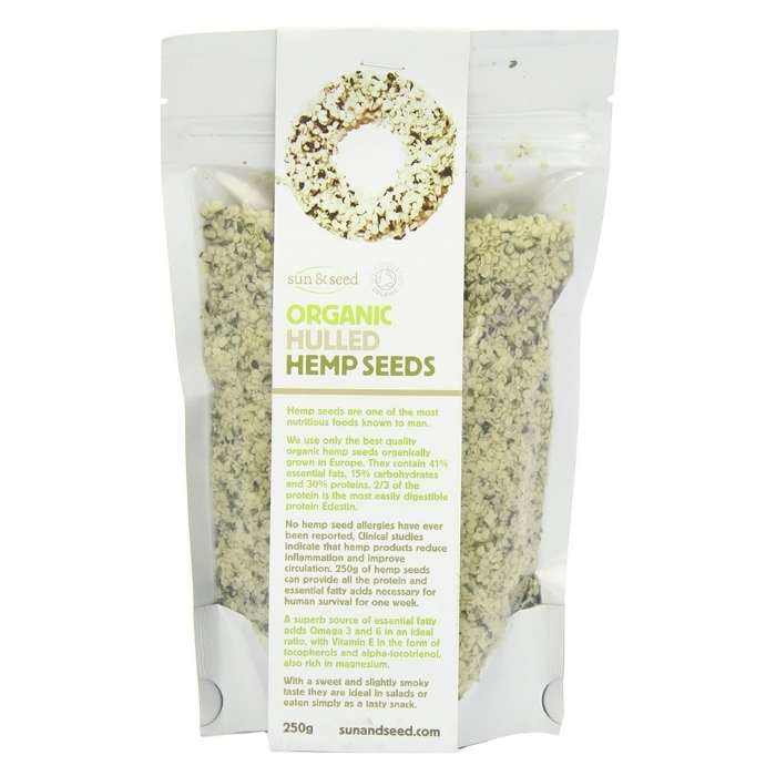 Sun & Seed - Organic Hulled Hemp Seeds, 250g - front