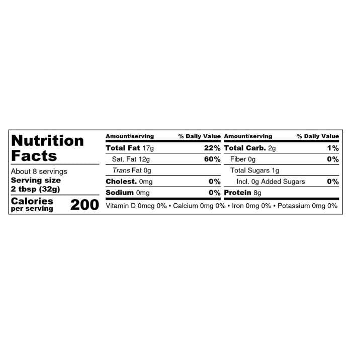 Sun & Seed - Raw Organic Almond Butter, 250g - nutrition facts