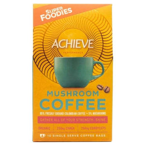 Superfoodies - Achieve Organic Mushroom Coffee, 10 Bags
