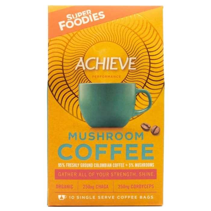 Superfoodies - Achieve Organic Mushroom Coffee, 10 Bags - front