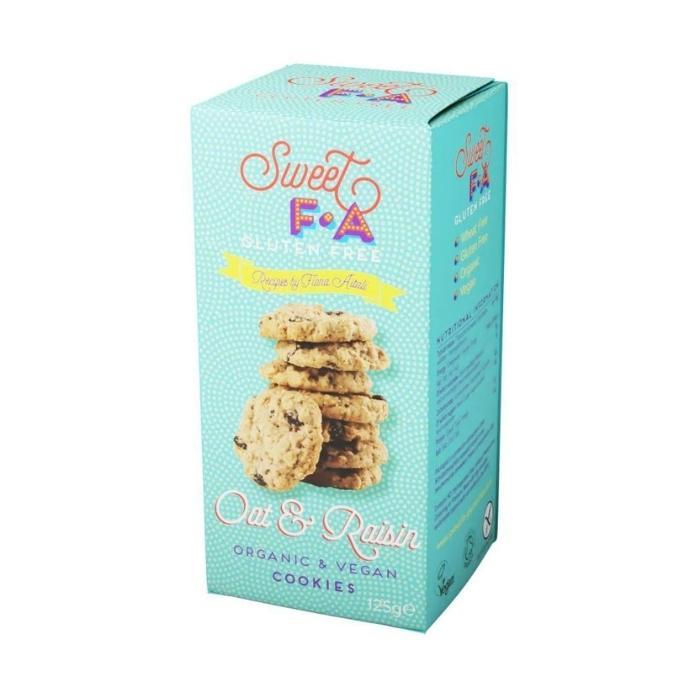 Sweet FA Gluten Free - Organic Cookies Double Oat & Raisin, 125g - front