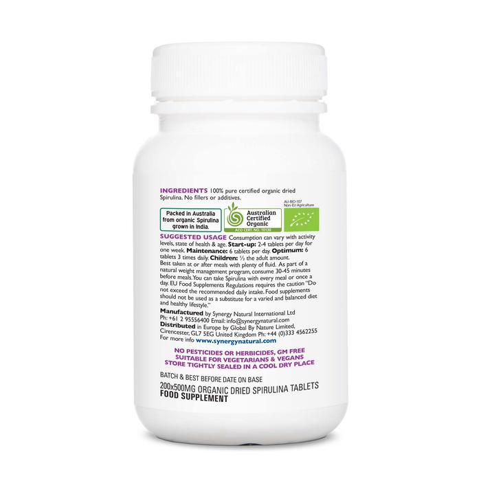 Synergy Natural - Organic Spirulina, 200 tablets_Ingredients