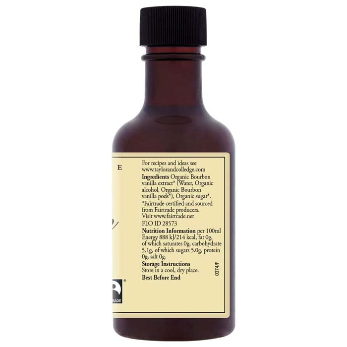 Taylor & Colledge - Organic Vanilla Extract, 100ml - back