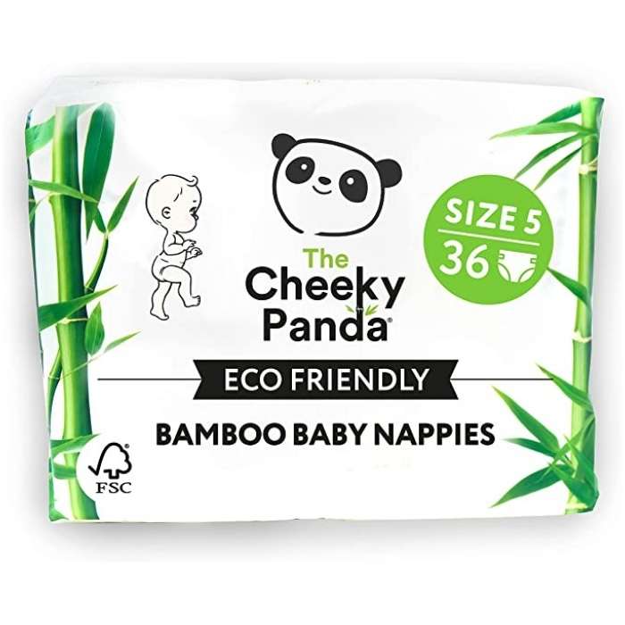 The Cheeky Panda - Bamboo Lined Nappies | Size- 5 (12-17 kg) (36 pack)