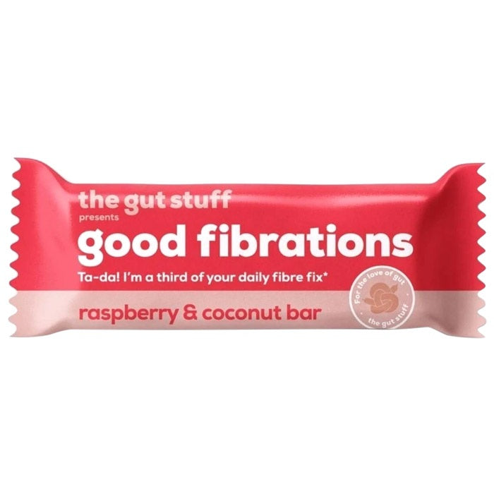 The Gut Stuff - Good Fibrations High Fibre Bars, Rasberry & Coconut -35g 