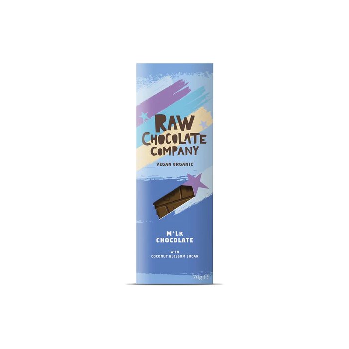 The Raw Chocolate Company - Organic Chocolate Bar with Coconut Blossom Sugar Milk Chocolate, 70g