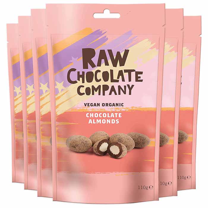 The Raw Chocolate Company - Organic Raw Chocolate Almonds - 110g (6 Pouches)