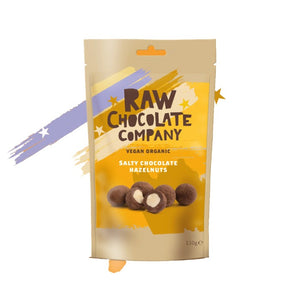 The Raw Chocolate Company - Organic Salty Chocolate Hazelnuts, 110g | Multiple Sizes