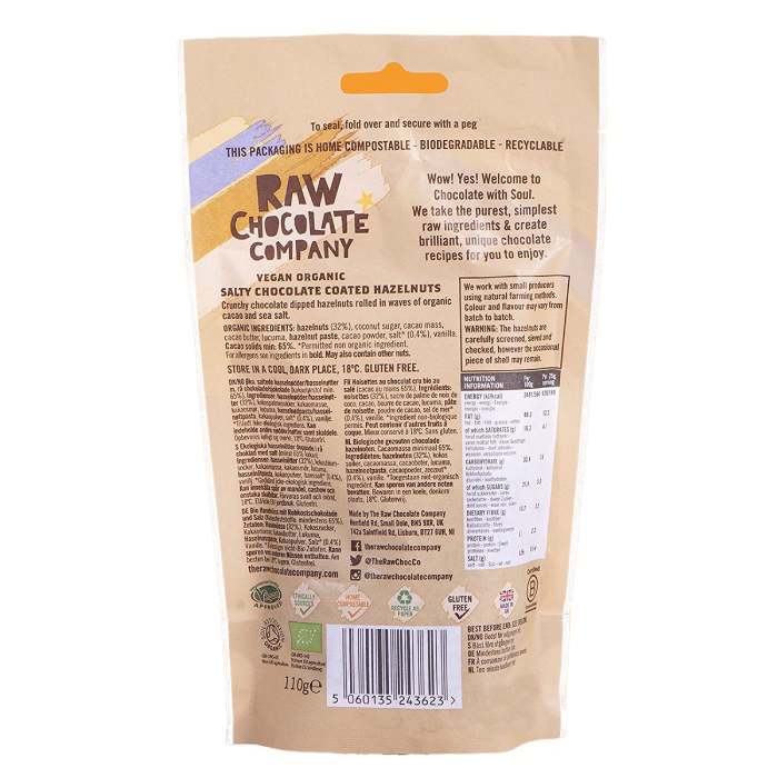 The Raw Chocolate Company - Organic Salty Chocolate Hazelnuts, 110g back
