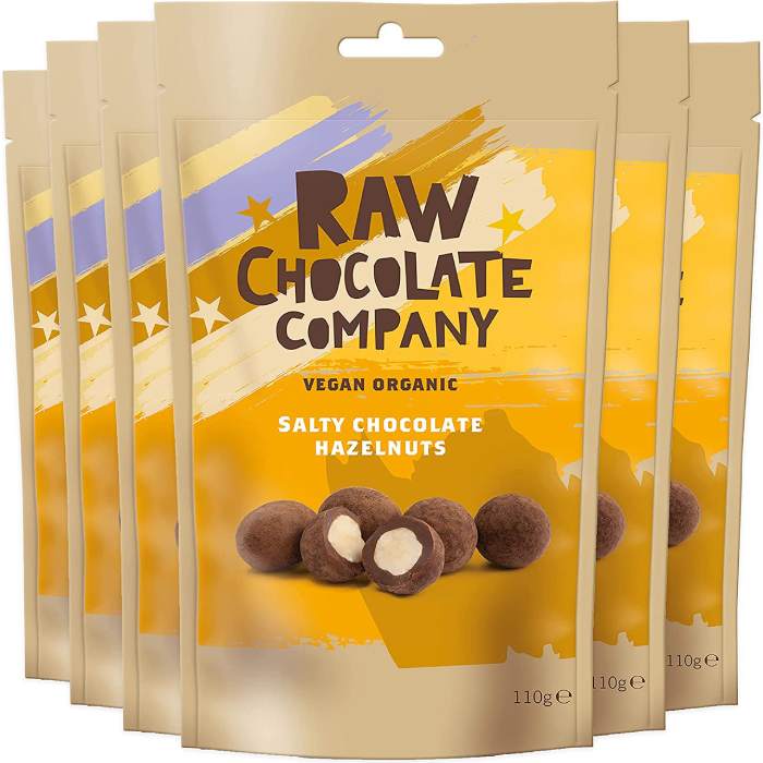 The Raw Chocolate Company - Organic Salty Chocolate Hazelnuts, 110g pack