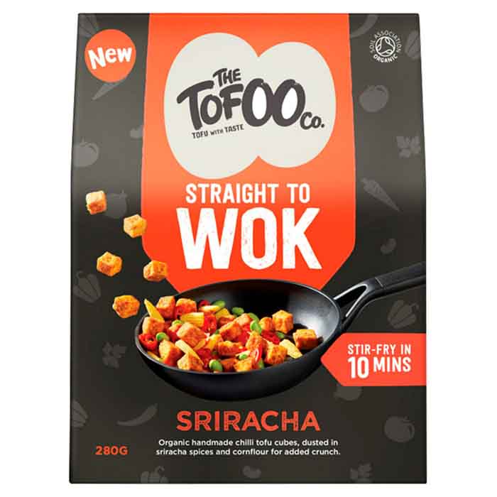 The Toofoo Co - Organic Straight to Wok Siracha Tofu Pieces, 280g  Pack of 8