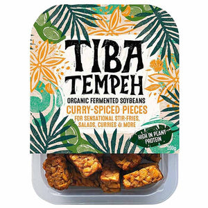 Tiba Tempeh - Organic Curry-Spiced Tempeh Pieces, 200g