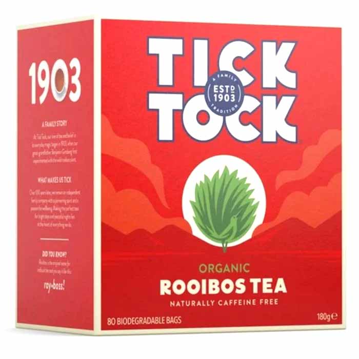 Tick Tock - Organic Rooibos Tea,80 Bags  Pack of 4