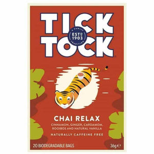Tick Tock - Wellbeing Chai Relax Tea, 20 Bags | Pack of 6
