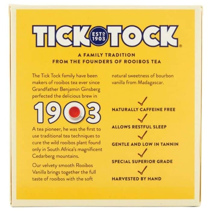 Tick Tock Tea - Vanilla Rooibos Tea - back