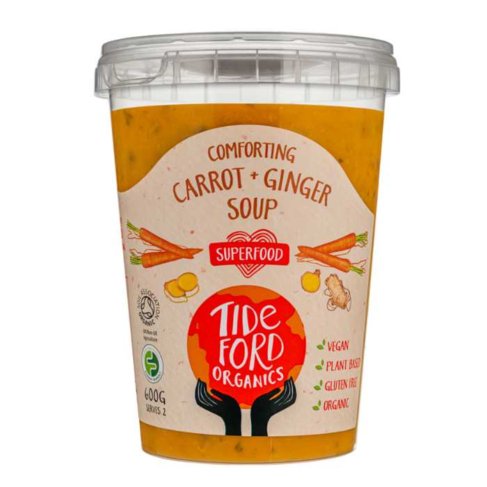 Tideford Organics - Organic Soups Comforting Carrot + Ginger, 600g - front