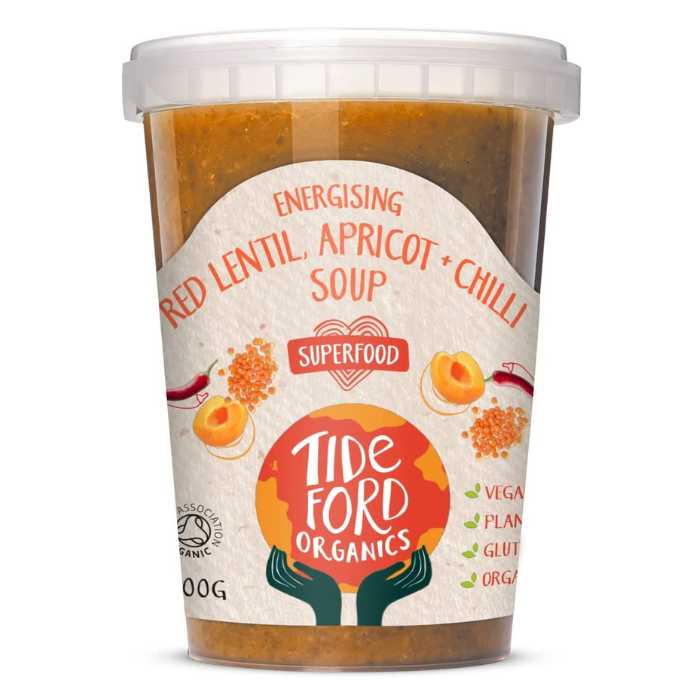 Tideford Organics - Organic Soups Energising Red Lentil Apricot + Chilli, 600g - front