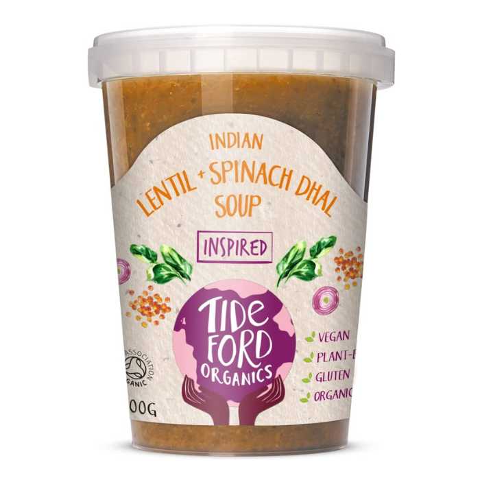Tideford Organics - Organic Soups Indian Lentil + Spinach Dahl, 600g - front