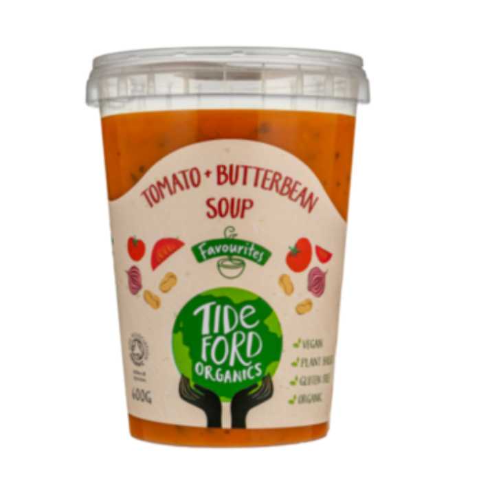 Tideford Organics - Organic Soups Tomato + Butterbean, 600g - front