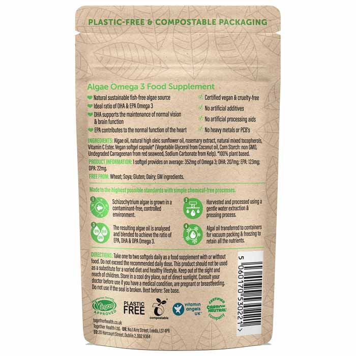 Together Health Algae Omega 3 Food Supplement, 30 Capsules PlantX UK