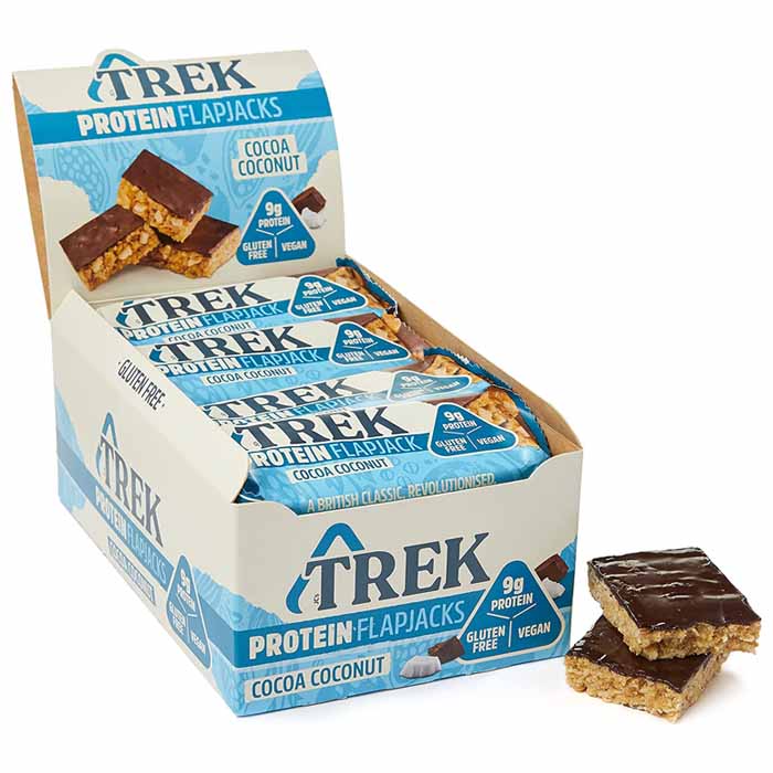 Trek - Protein Flapjacks 50g , Cocoa Coconut (16 Bars)