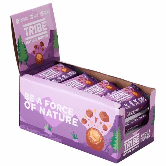 Tribe - Nature Bomb - Choc + Hazelnut Nut Butter (12-Pack), 40g 