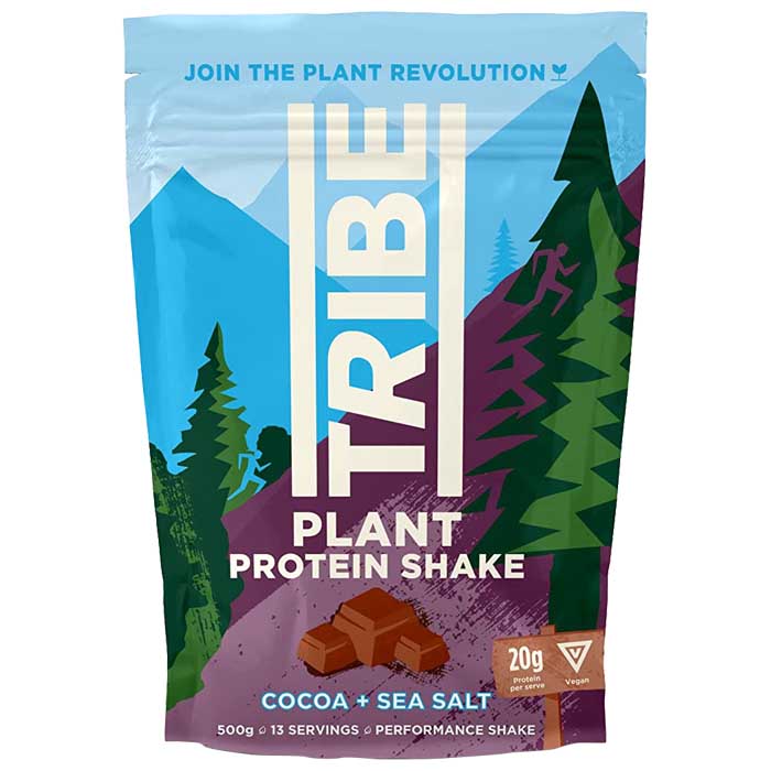 Tribe - Protein Shake Pouch - Cocoa + Sea Salt, 500g