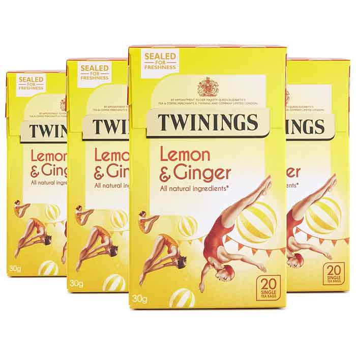 Twinings - Lemon & Ginger Tea, 20 Bags  Pack of 4