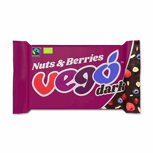 Vego - Organic Dark Chocolate with Nuts and Berries, 85g | Pack of 12