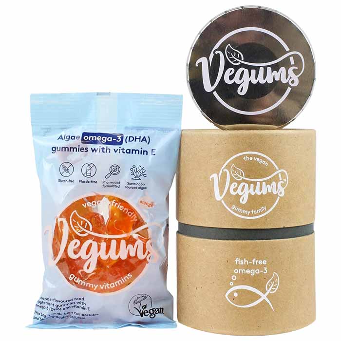 Vegums - Fish-Free Omega-3 Orange Flavour, 60 Gummies
