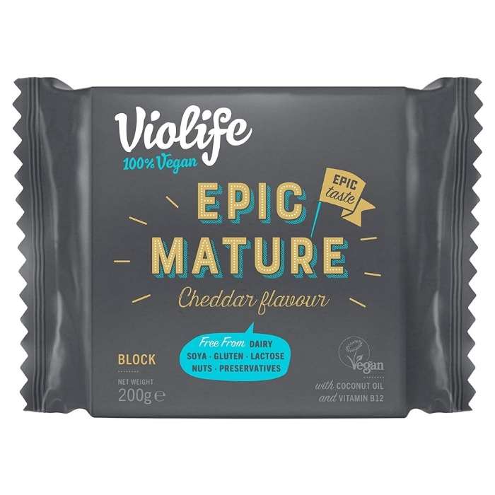Violife - Epic Mature Cheddar Flavour Block, 200g - front