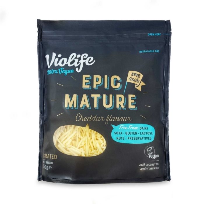Violife - Epic Mature Cheddar Flavour Grated, 150g - front