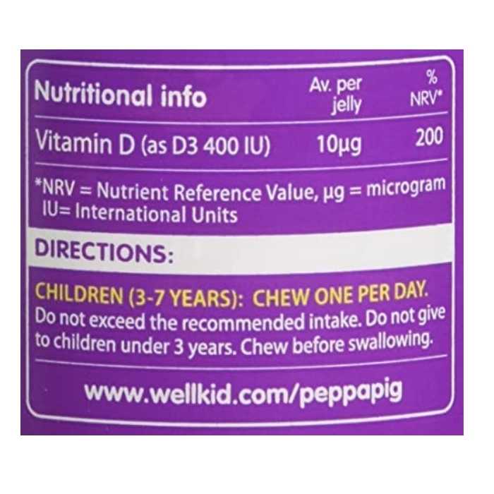 Vitabiotics - Wellkid Peppa Pig Vitamin D Soft Jellies, 30 Pastilles - back